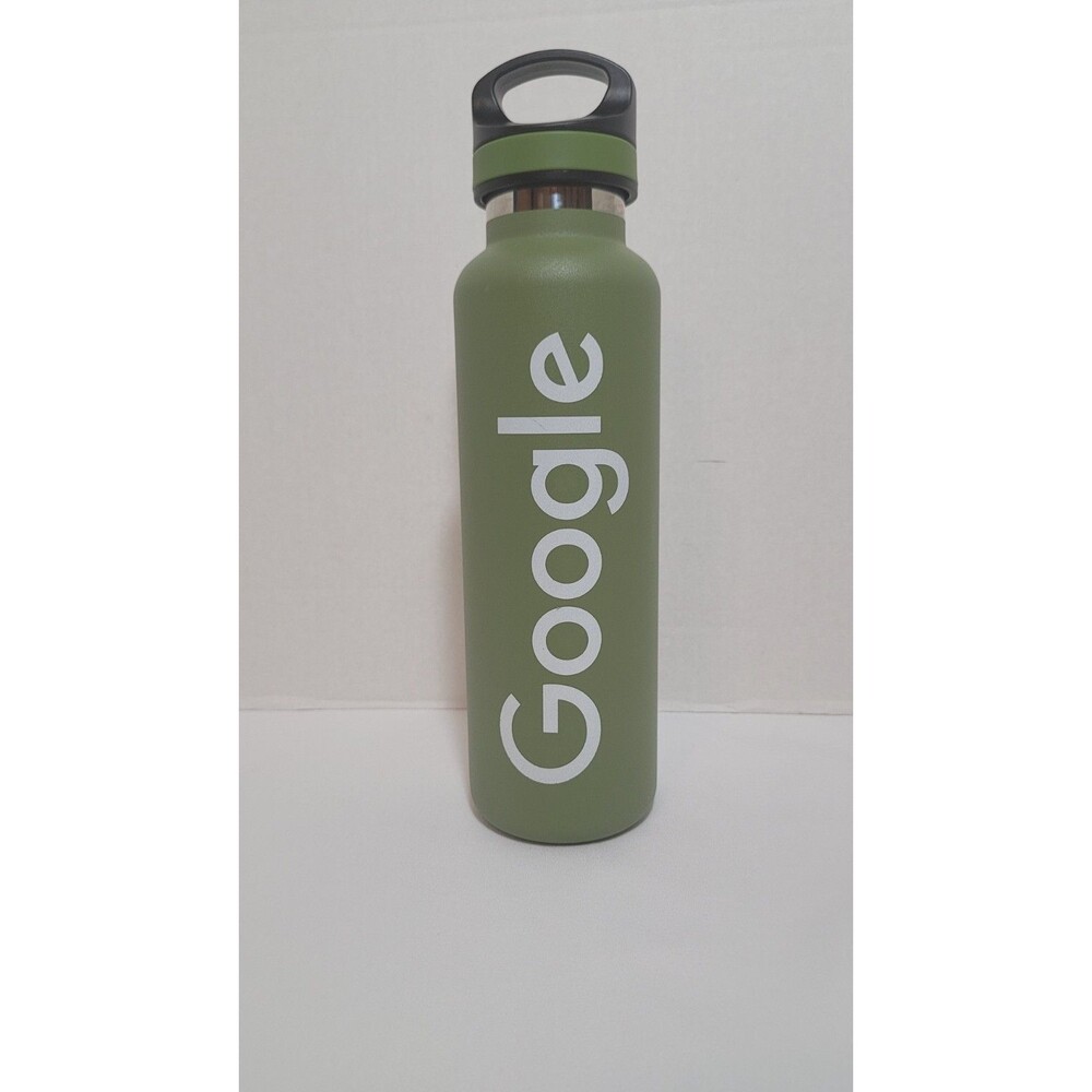 Basecamp Tundra 20 oz Green Stainless Steel Vacuum Water Bottle Google Logo